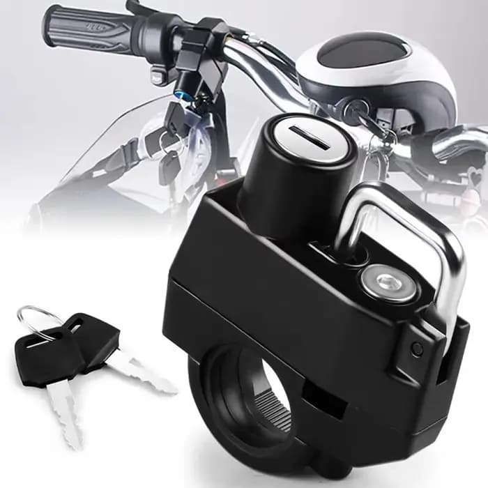Serrure pour casque de moto – Sécurité antivol avec 2 clés, compacte et résistante aux intempéries p