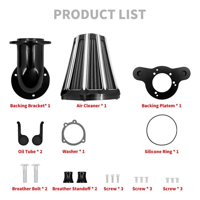 Nettoyeur d'admission de filtre à air noir pour moto, Harley, Touring, ocia, btSportster, XL1200, 88