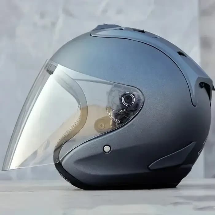 3/4 casque ouvert Ram4 gris mat casque de Moto été hommes et femmes Jet Scooter Motobike demi-casque