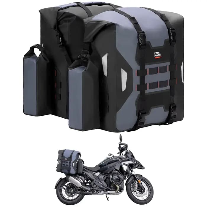 Sacs de sacoche de moto avec porte-bouteilles, sac latéral de bagage de voyage étanche en PVC pour s