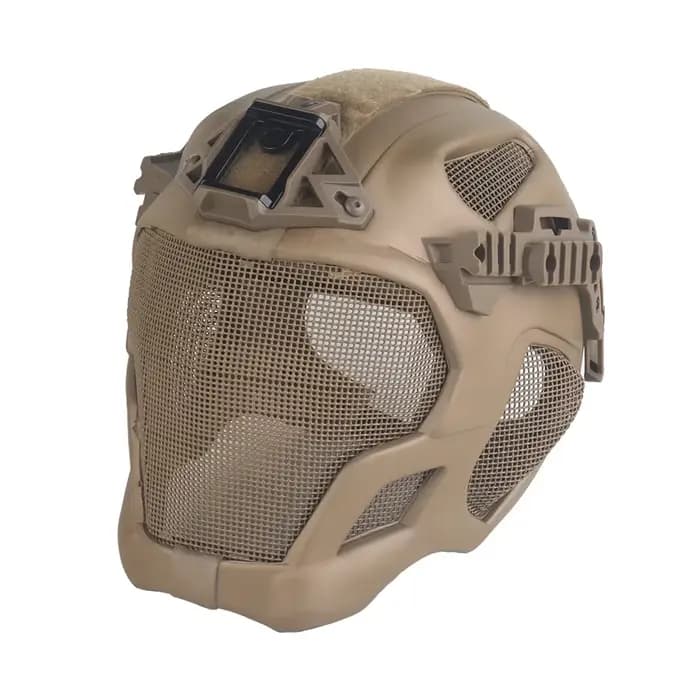Casque tactique W23 à protection intégrale, respirant, en maille d'acier, avec fermoir réglable, acc