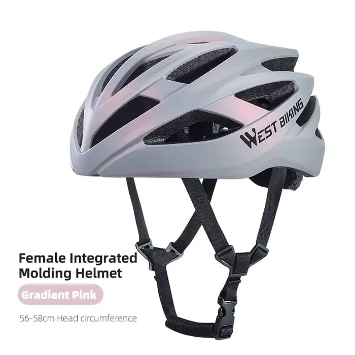 WEST BIKING-Casque de vélo léger intégré pour femme, multicolore, aérodynamique, vélo de route, casq