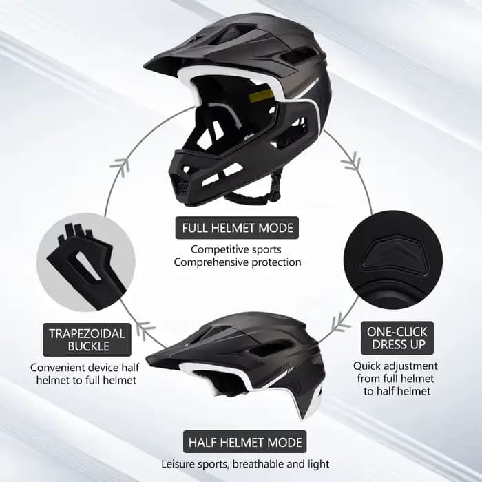 Eastinear's nouveau casque de vélo adulte intégral détachable Sports de plein air moto Skateboard