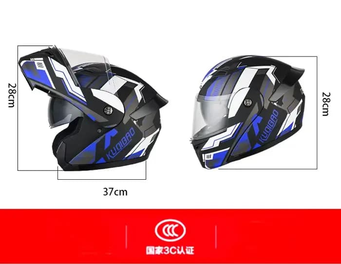 Casque de moto KUQIBAO avec casque Bluetooth intégré