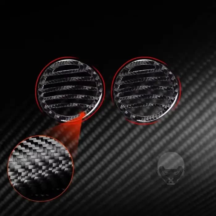 Autocollants d'accessoires en Fiber de carbone, 2 pièces, accessoires de ventilation automobile adaptés à la Fiat 500 2012 2013 2014 2015, accessoires de ventilation originaux