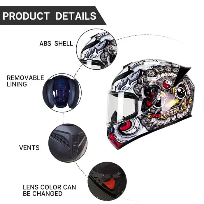 Casque de moto intégral de tourisme ultra durable avec doublure souple conçu pour les longs trajets