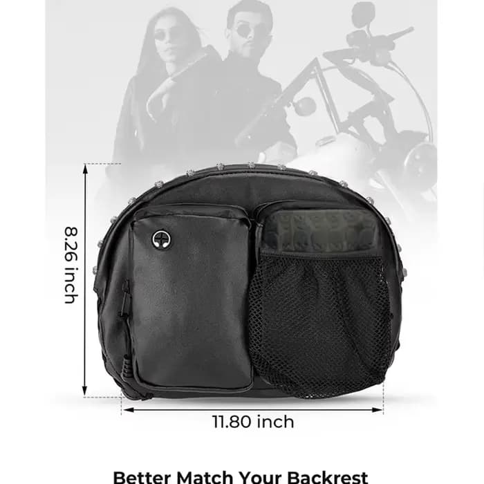 Sacoche latérale vintage en cuir PU pour moto