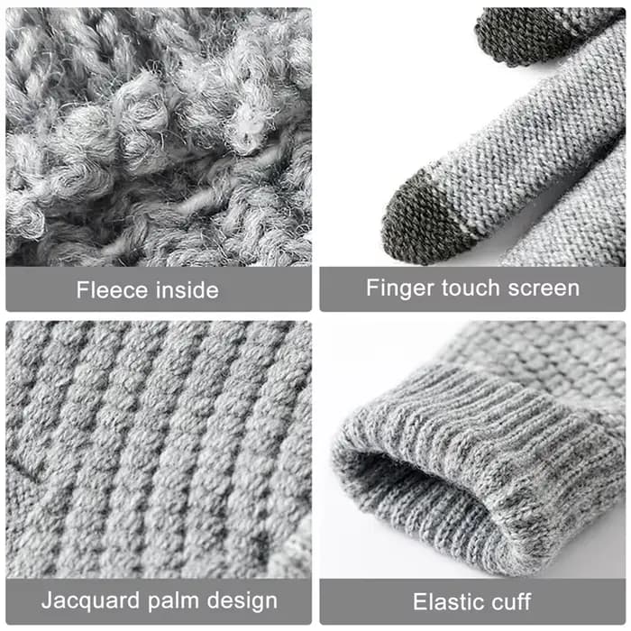 Gants chauds d'hiver pour écran tactile pour femmes et hommes