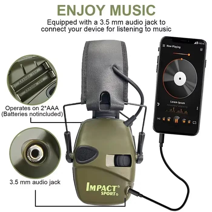 Casque antibruit tactique anti-bruit pour la chasse, casque d'écoute, réduction du bruit, protection auditive électronique, pliable