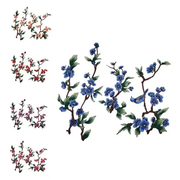 Écusson brodé de fleurs pour vêtements, applique à coudre, artisanat de bricolage, accessoires de chapeau et de sac, badges appliqués pour vêtements, 3 pièces