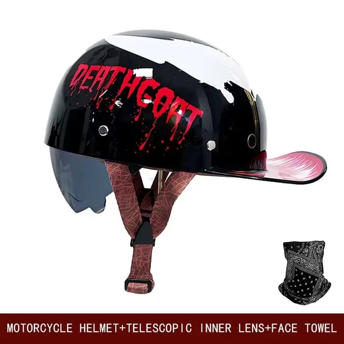 Casque de moto rétro universel croisière skateboard vélo semi-casque