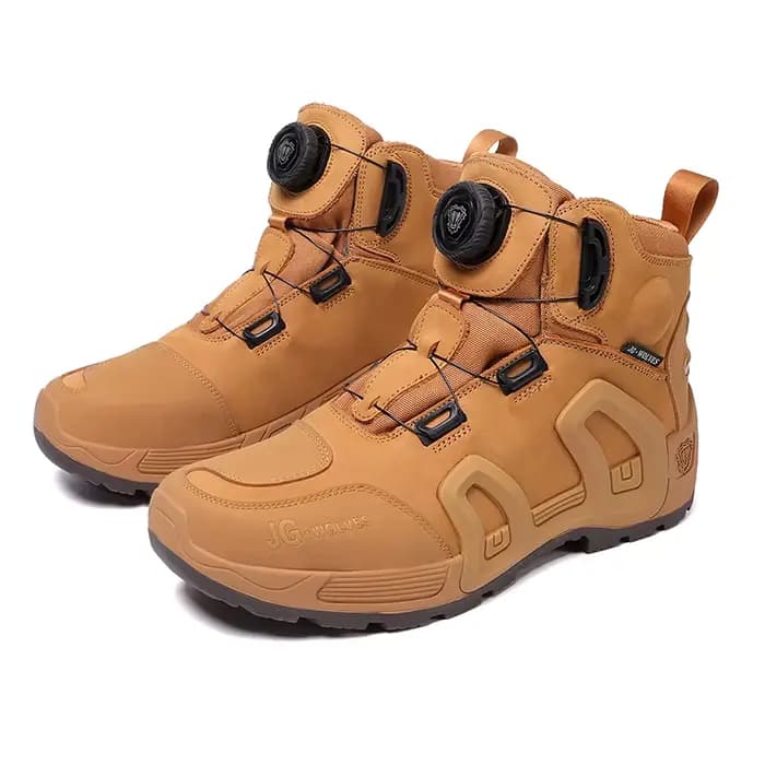 Bottes de Moto imperméables en cuir de vache
