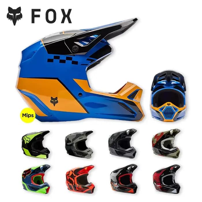 FOX RACING V1 V2 Casque tout-terrain prêt à la course DOT/ECE MIPS double certifié léger pour MX Rally Trail Greenway