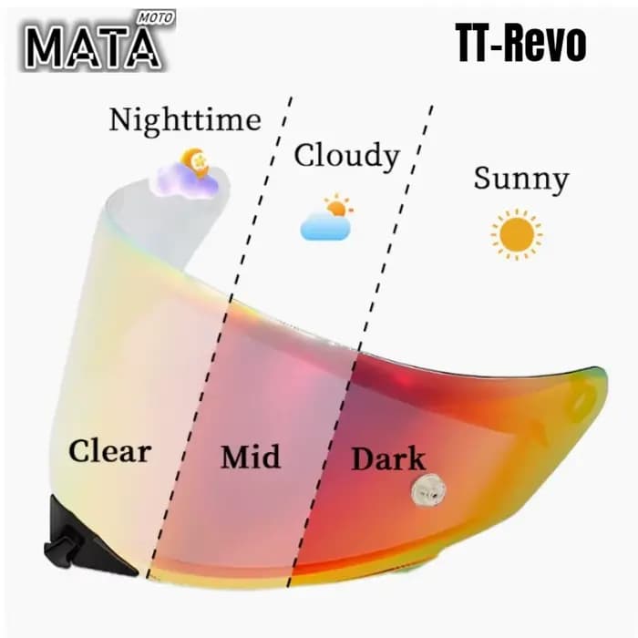Visière transparente anti-décoloration pour casque de moto KYT TT REVO