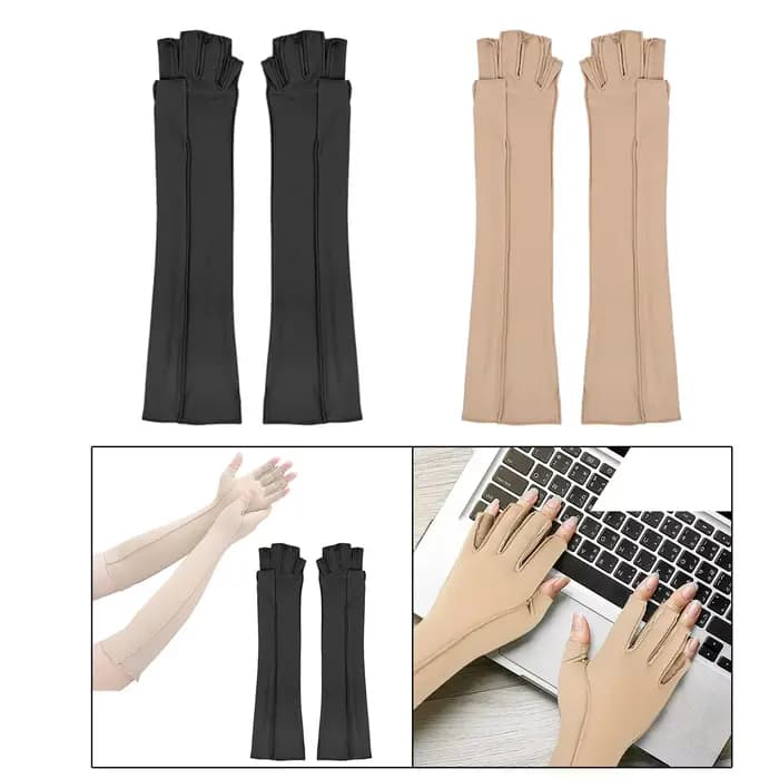Gants de compression longs antidérapants et confortables pour adultes, pour le jeu, le piano, le sport, l'ordinateur, l'escalade et l'entraînement
