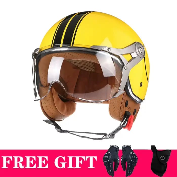 Casque de moto vintage pour homme