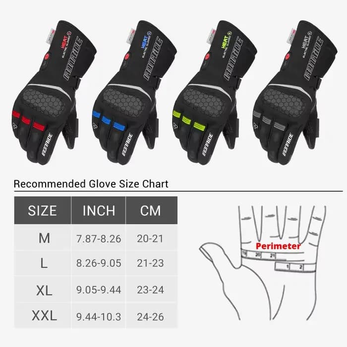 Gants chauffants d'hiver pour moto