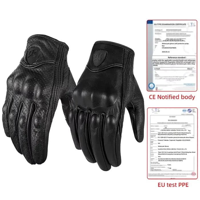 Gants de Moto en cuir rétro