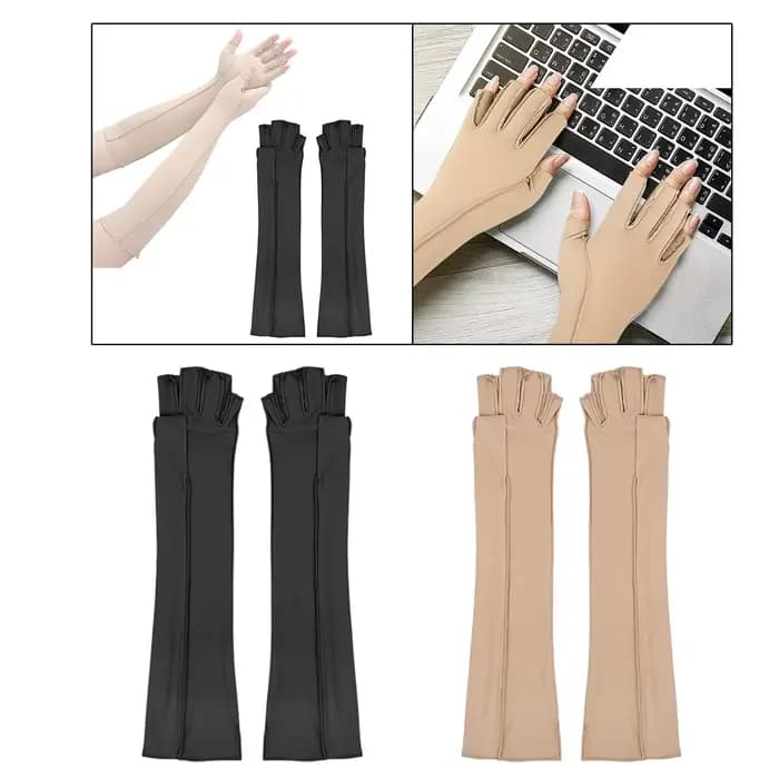 Gants de compression longs antidérapants et confortables pour adultes, pour le jeu, le piano, le sport, l'ordinateur, l'escalade et l'entraînement