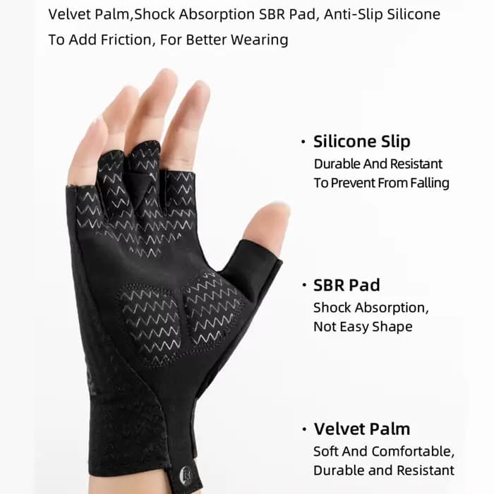 Gants de cyclisme mi-doigts ROCKBROS en soie glacée