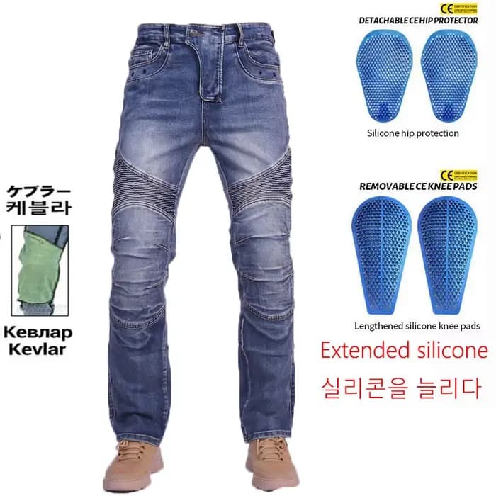 KV04 Kevlar dans le genou Moto jean pantalon