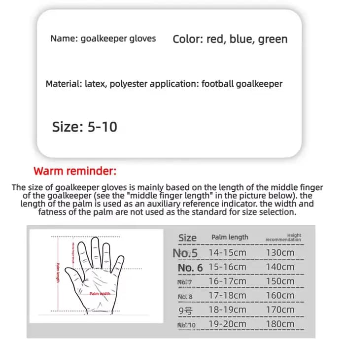 Gants de gardien de but de football professionnels avec protections pour les doigts, gants de gardien de but en latex antidérapant épaissi pour adultes, enfants, hommes et femmes
