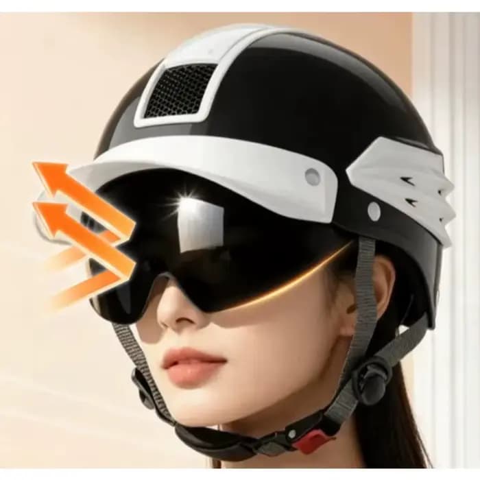 Casque de moto vintage respirant pour l'été