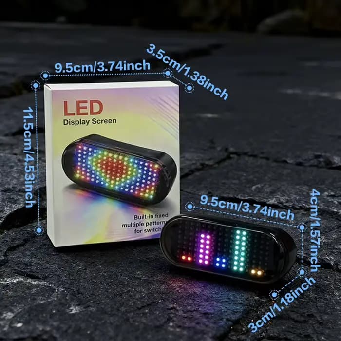 Feu arrière de moto programmable avec écran LED pour casque