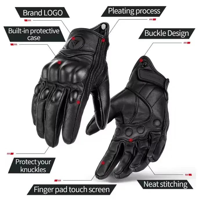 Gants de Moto en cuir véritable
