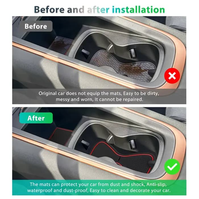 RUIYA pour Seat Cupra Born 2022 2023 2024 Tapis de Porte de Voiture Anti-dérapant Tapis de Fente Auto Intérieur Cupra Born Accessoires 2023es Born, 2022, 2023, 2024