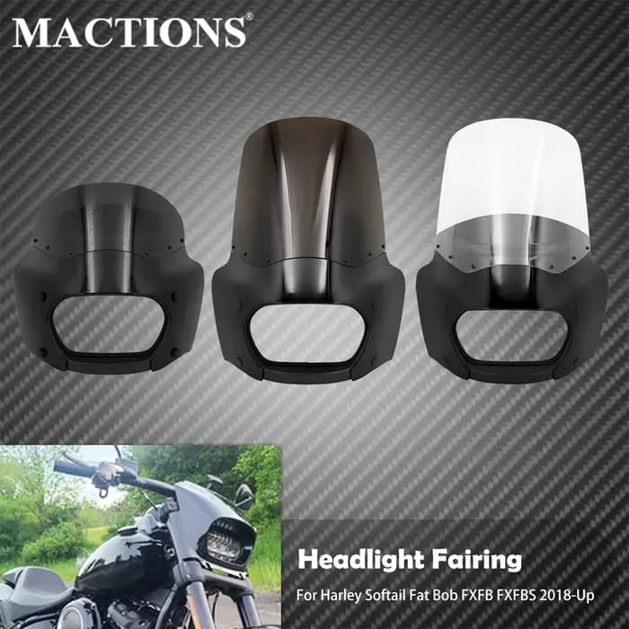 Carénage de moto ABS noir pour Harley Softail Fat Bob