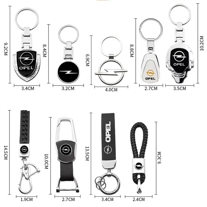 Porte-clés de voiture en métal/cuir, emblème pour Opel Astra Grandland Corsa Mokka Frontera Insignia Zafira, accessoires