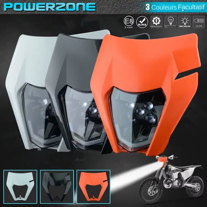 Moto phare LED phare phare Supermoto carénage pour KTM EXC SXF MX Dirt Bike Enduro phare LED