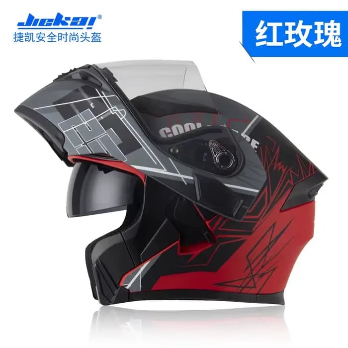 Casque de moto intégral avec visière rabattable