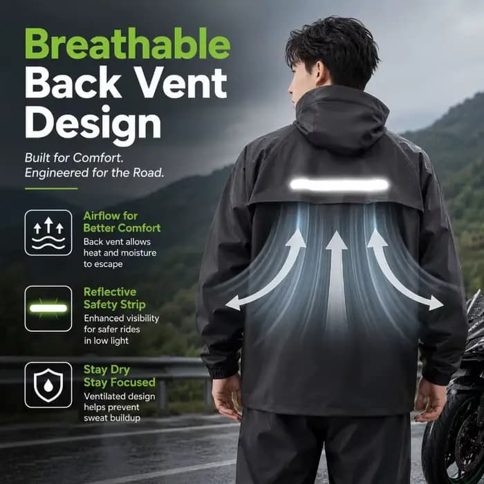 Combinaison de pluie imperméable unisexe 2 pièces pour le cyclisme – Veste et pantalon pour la conduite