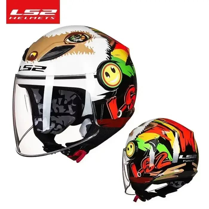 Original LS2 OF602 enfants casque de Moto dessin animé demi-casque été