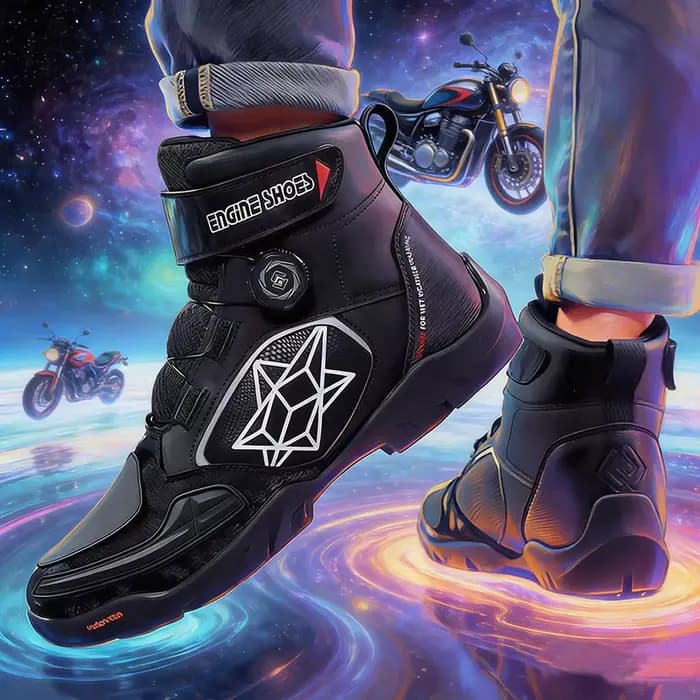 Nouvelles bottes de moto en cuir pour hommes, respirantes, antidérapantes, résistantes à l'usure, bottes de motard, chaussures de course de moto, longueur cheville
