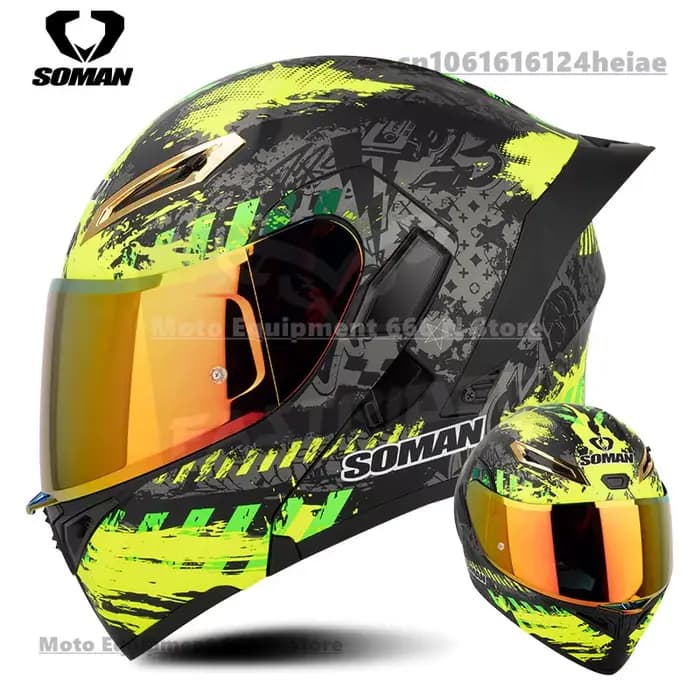 SOMAN DOT Casque de moto pour homme approuvé
