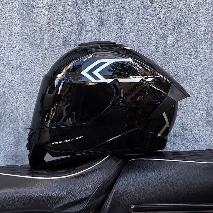 Casque de moto intégral LVS avec double pare-soleil