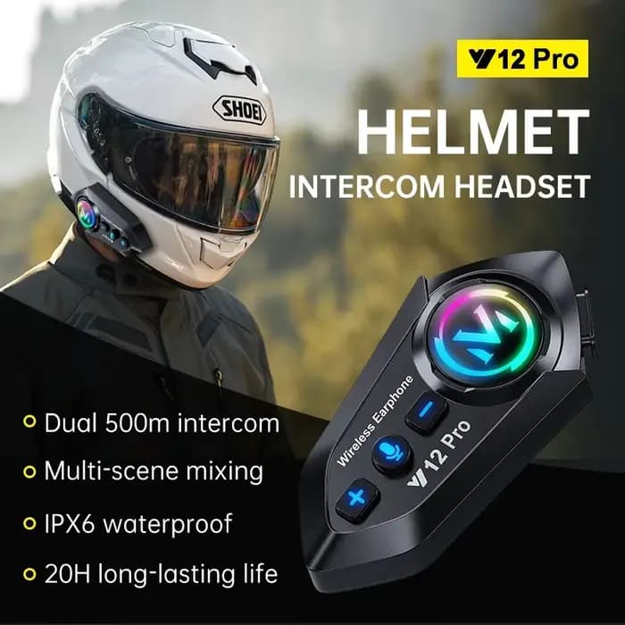Y12 Pro double micro casque de moto interphone