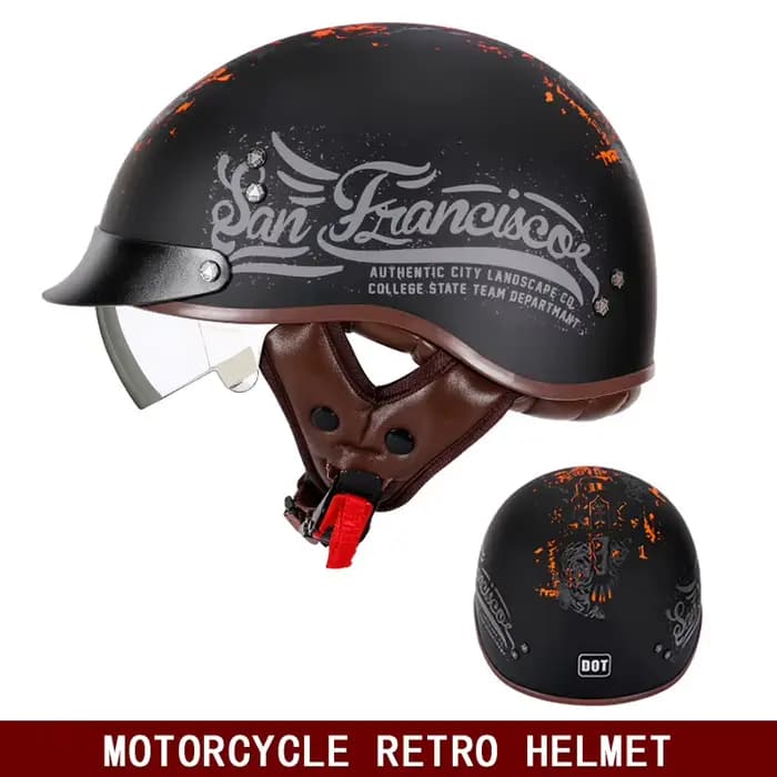 Casque semi-casque de moto électrique pour hommes et femmes