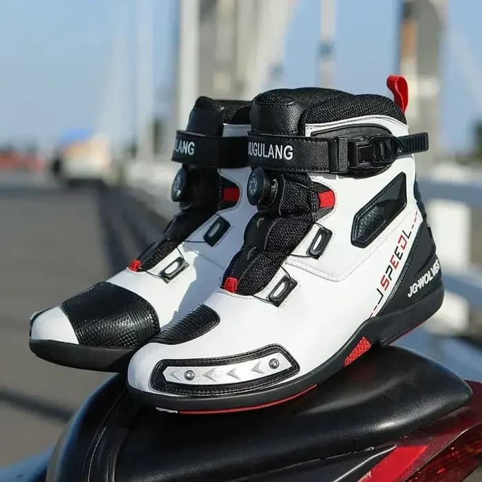 Bottes de moto en cuir pour hommes