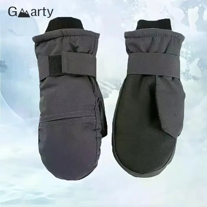 1 paire de gants d'hiver doublés en polaire avec manchette étendue