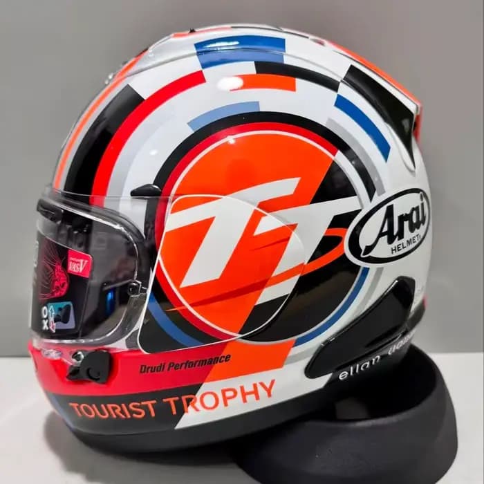 Casque de moto intégral rx7x top Orange Isle of Man TT