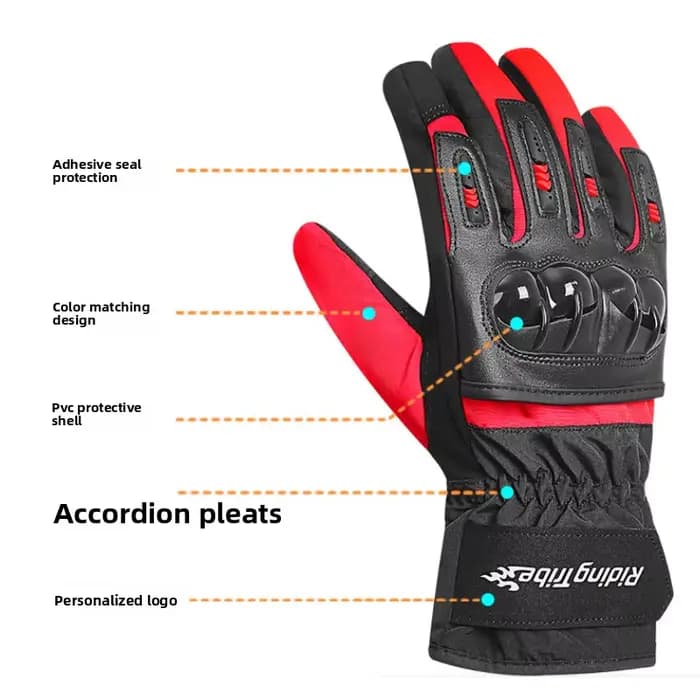Gants de Moto pour hommes hiver imperméable coupe-vent écran tactile