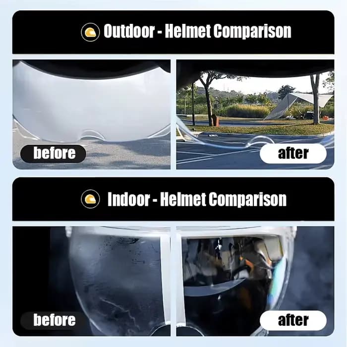 Répulsif anti-pluie pour casque de moto