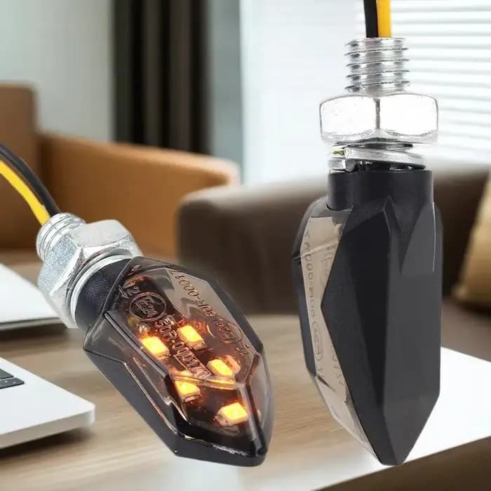 Indicateur LED ambre : super lumineux, pour motos, mini clignotant universel