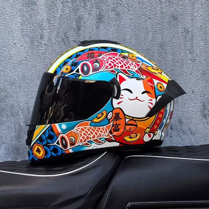 Casque de moto intégral LVS avec double pare-soleil
