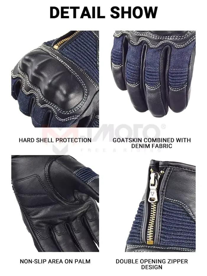 Vemar-Gants de Moto en Peau de Chèvre