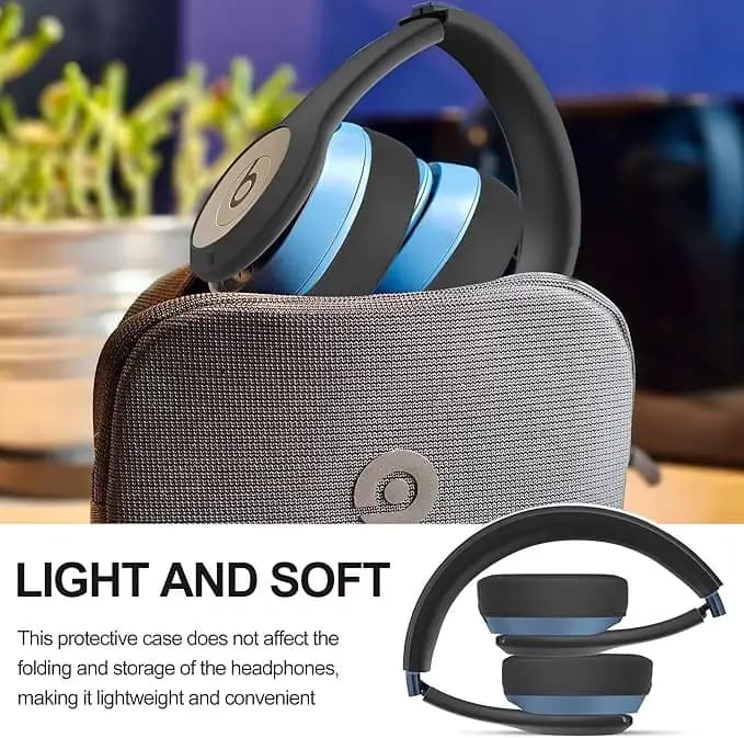 【3 en 1】 Ensemble de housses en silicone Solo 4, housse de coussinet d'oreille anti-rayures/housse de coque/housse de bandeau pour casque Beats Solo 4